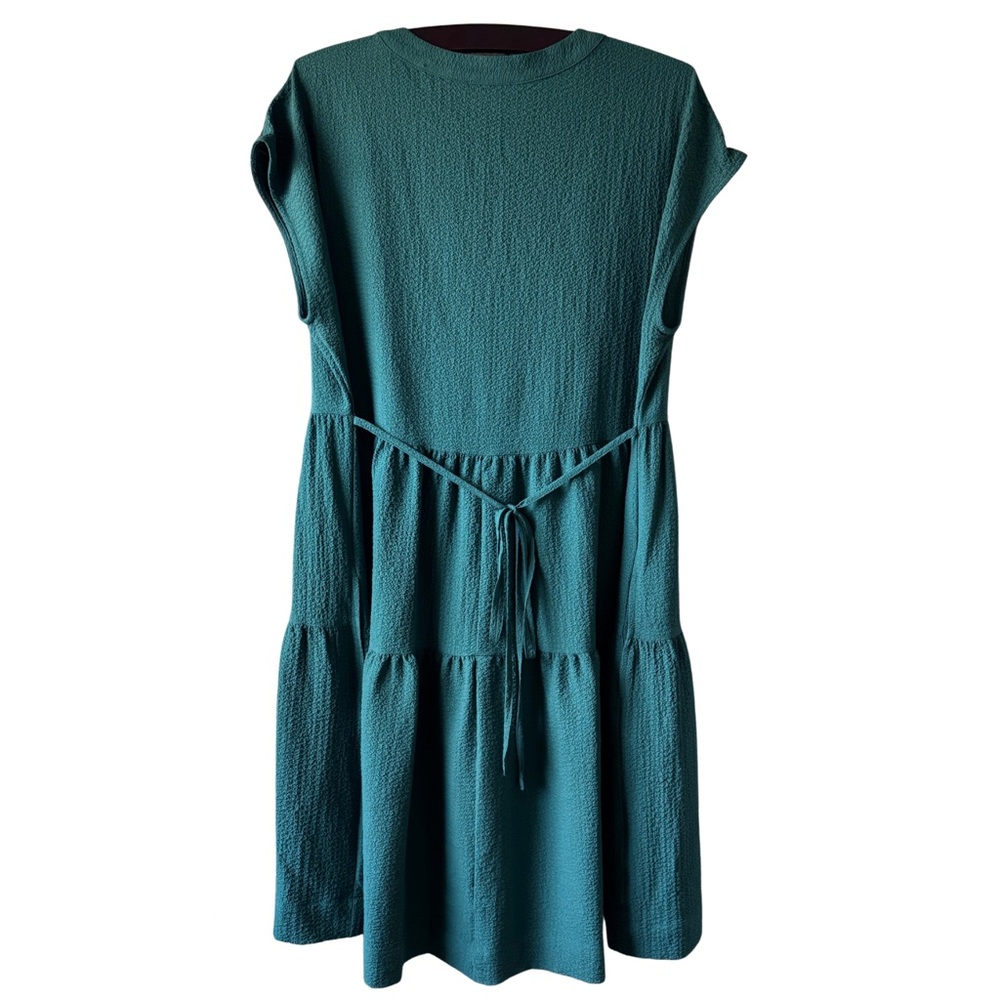 Calvin Klein - Teal Popover Tie Midi Dress - Picture 3 of 6